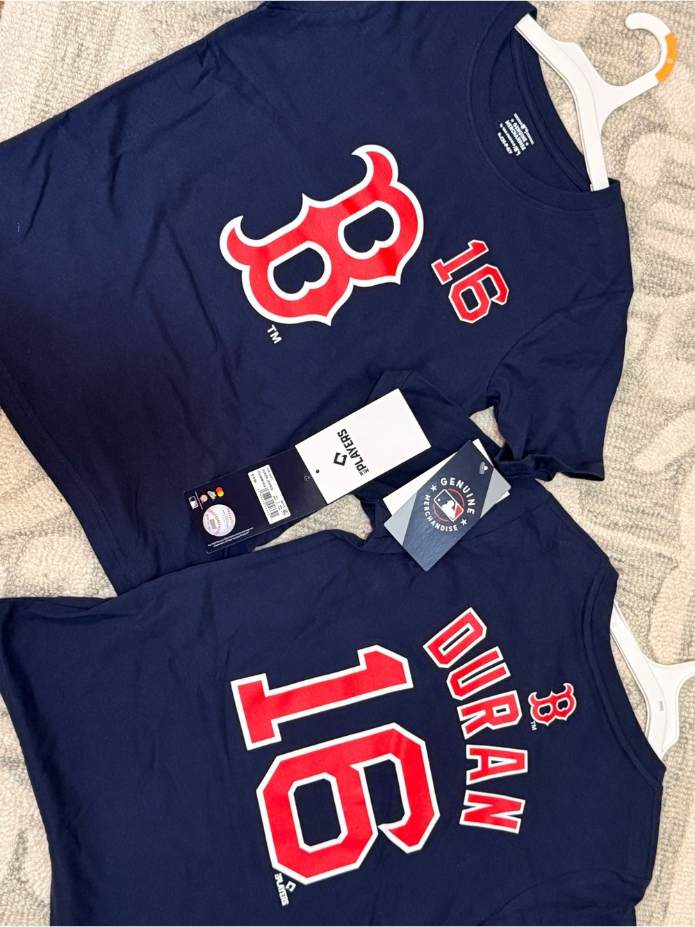 MLB Navy Blue Red Boston '16' Duran Tee - Kids Short Sleeve